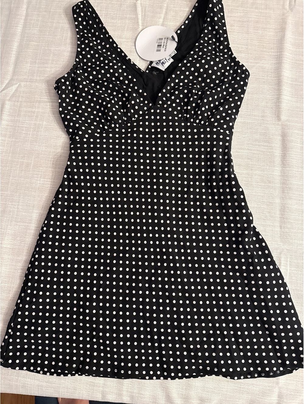 Princess Polly Nellie Mini Dress Black Polka Dot US 2 / AU 6